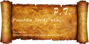 Paschka Terézia névjegykártya
